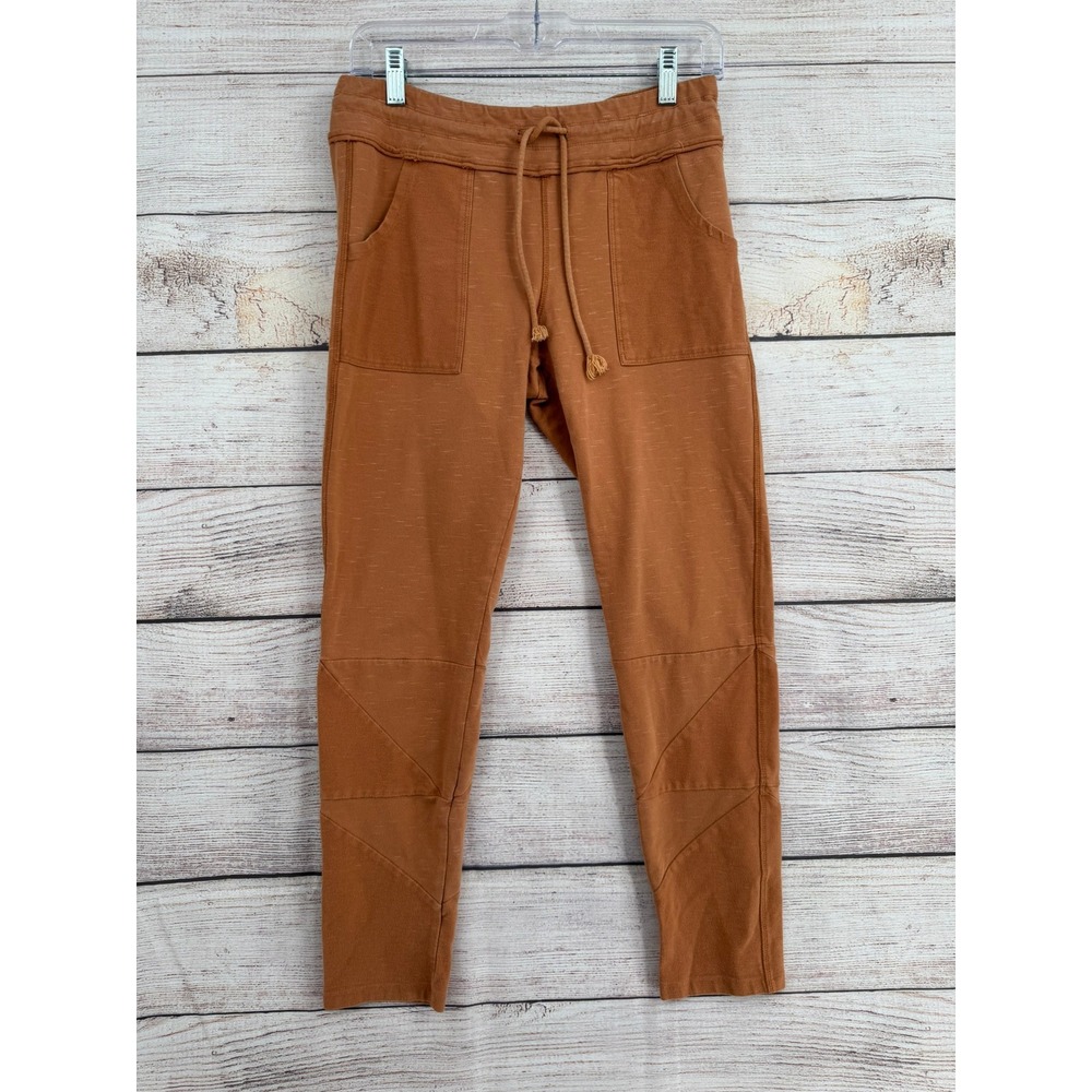 Easel Joggers Women Large Terracotta Rust Slub Knit Drawstring Pockets EB40167